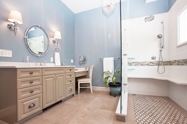 bath design with painted walls