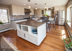 Kitchen design with wood flooring