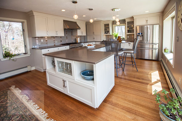 Kitchen design with wood flooring