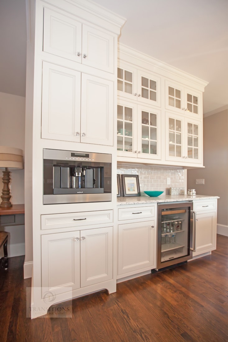 Kitchen Cabinet with Coffee Station and Wine Bar - Transitional