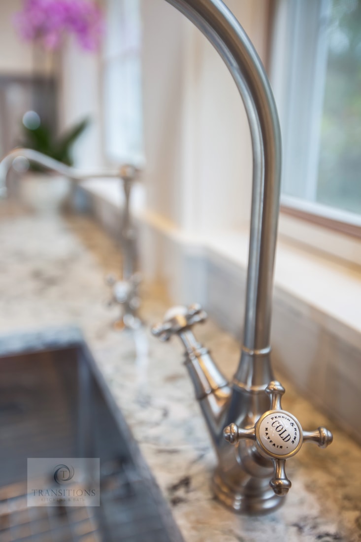 Kitchen design with two handle faucet