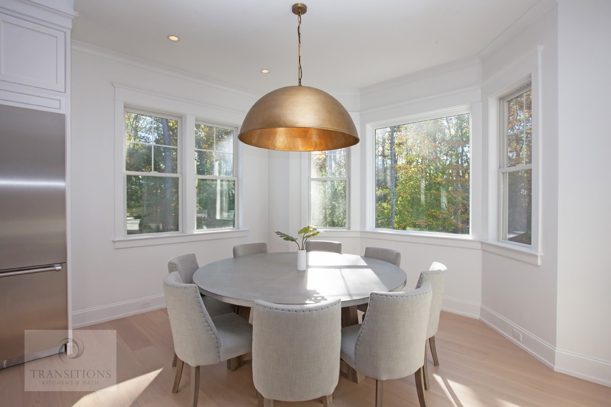 Kitchen design with round dining table