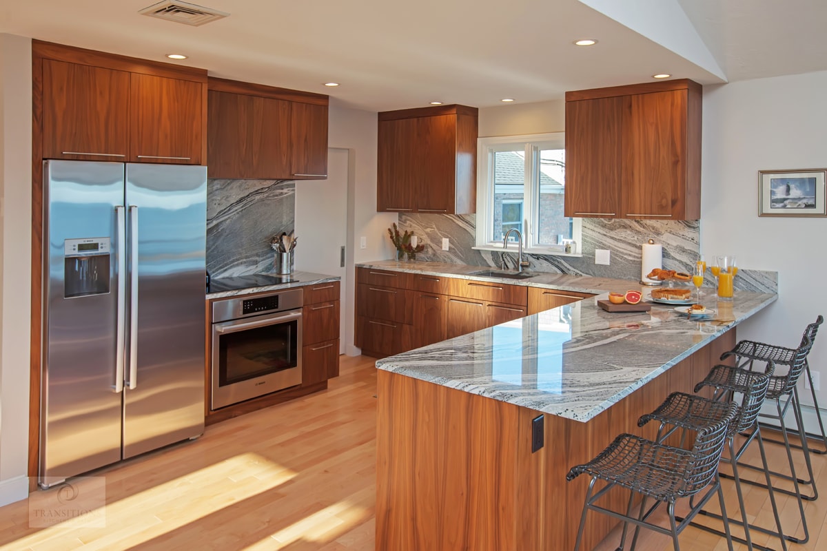 kitchen design with flat front cabinetry