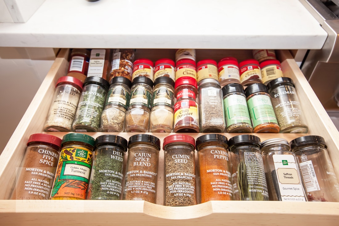 kitchen storage spice drawer