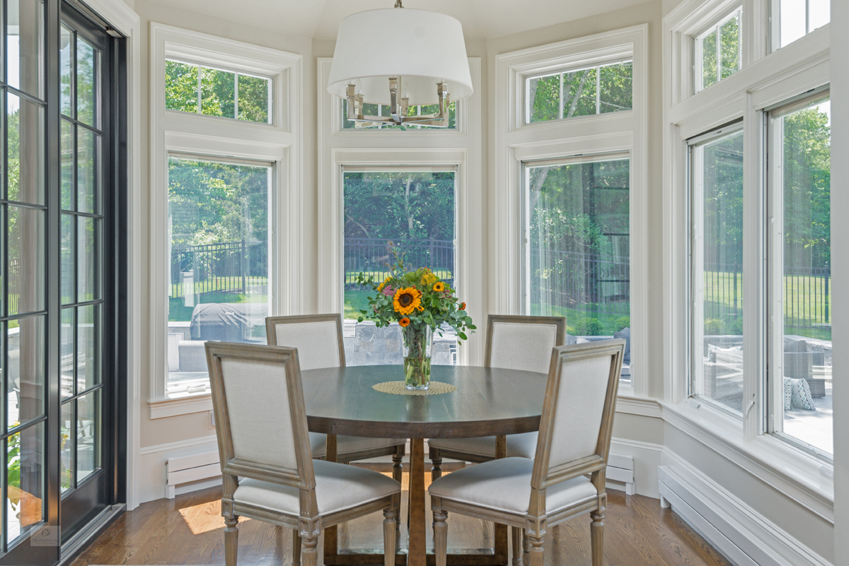 breakfast nook with large windows