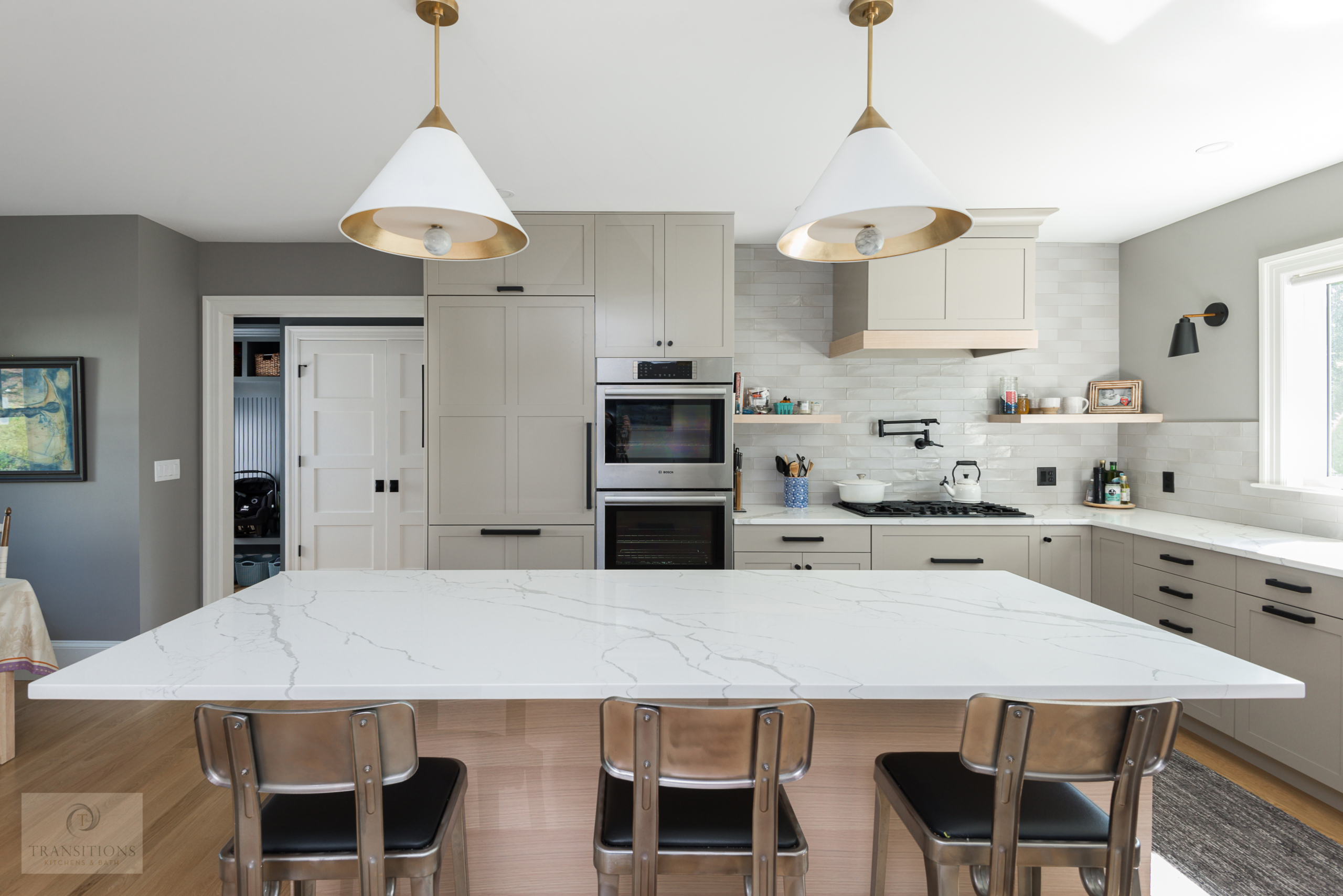 kitchen design with open shelves