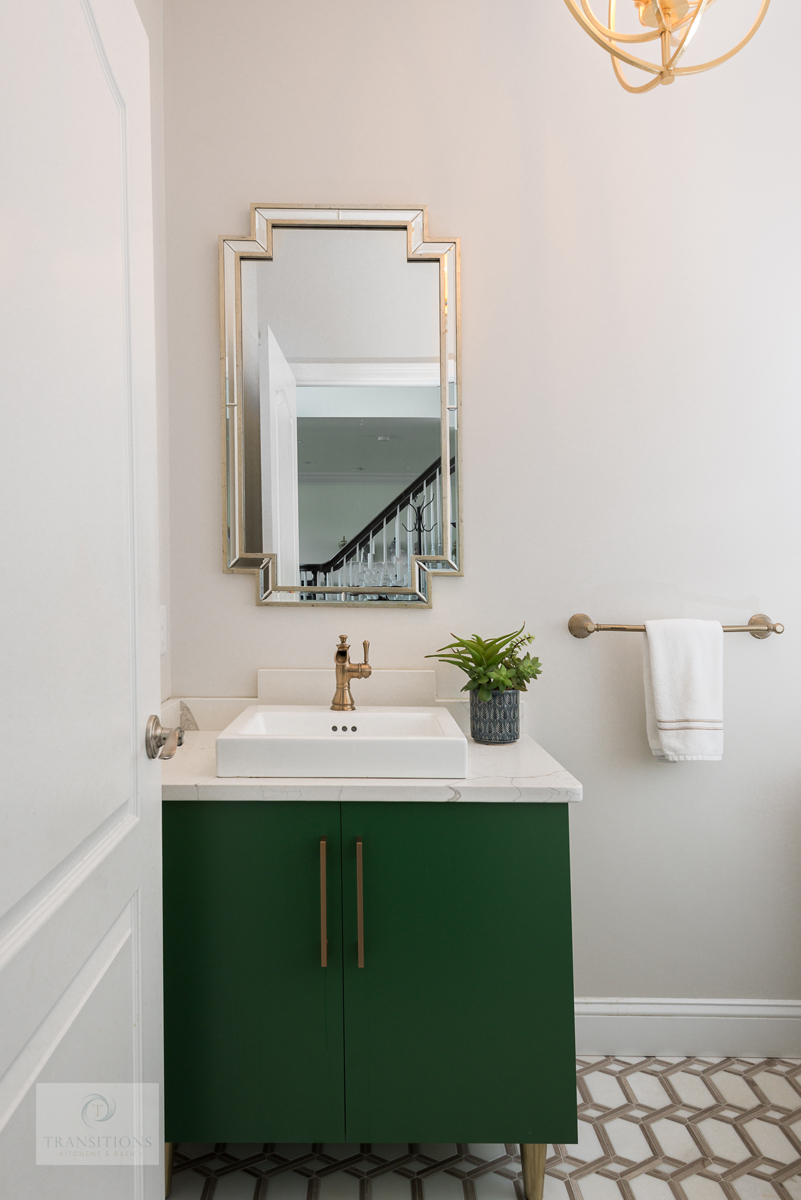 Design Ideas for a Green Vanity and Bathroom